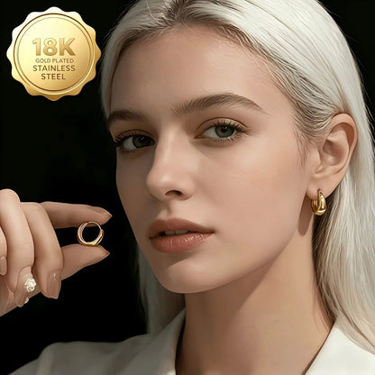2026 Summer New Arrival Classic High Quality 18K Gold-Plated 316 Stainless Steel Earrings, Hypoallergenic, Anti-Tarnish, Unisex Versatile Jewelry for Daily Wear, Gifting, High Quality Earrings,Sohochic