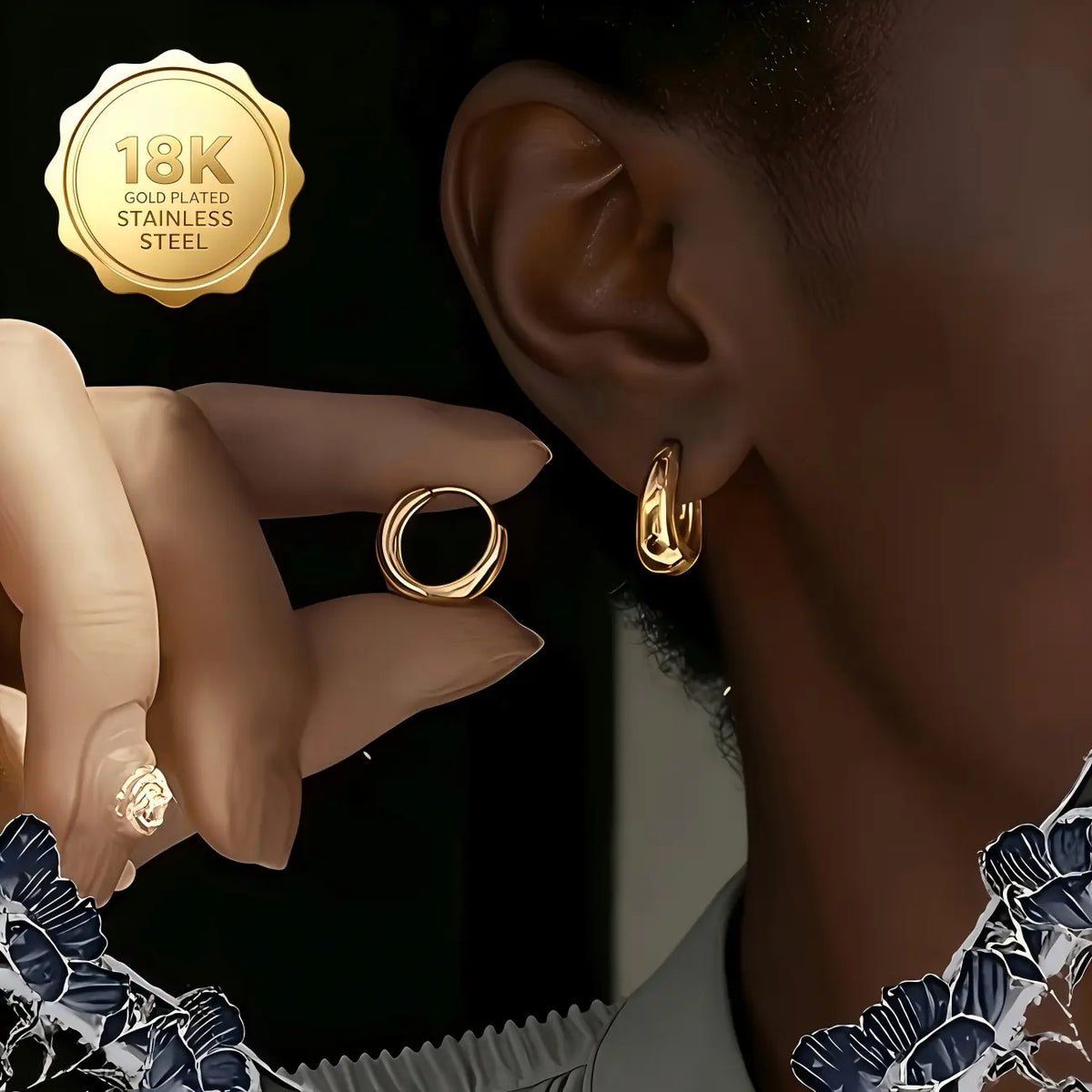 2026 Summer New Arrival Classic High Quality 18K Gold-Plated 316 Stainless Steel Earrings, Hypoallergenic, Anti-Tarnish, Unisex Versatile Jewelry for Daily Wear, Gifting, High Quality Earrings,Sohochic