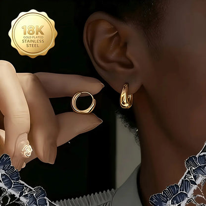 2026 Summer New Arrival Classic High Quality 18K Gold-Plated 316 Stainless Steel Earrings, Hypoallergenic, Anti-Tarnish, Unisex Versatile Jewelry for Daily Wear, Gifting, High Quality Earrings,Sohochic