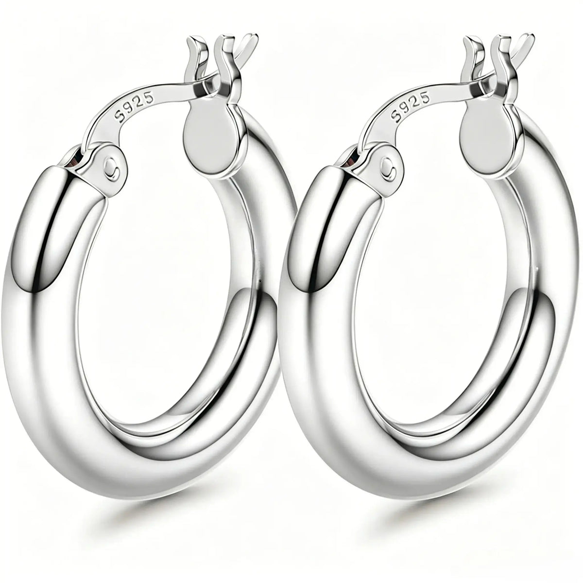 14K Chunky Gold Hoop Earrings for Women 925 Sterling Silver Post Hollow Tube Hoops Earrings 4Mm Thick Hoop Earrings Hypoallergenic Lightweight Gold Big Large Hoop Earrings 25/30/40/50/60/70MM, Gold Jewelry, Accessories
