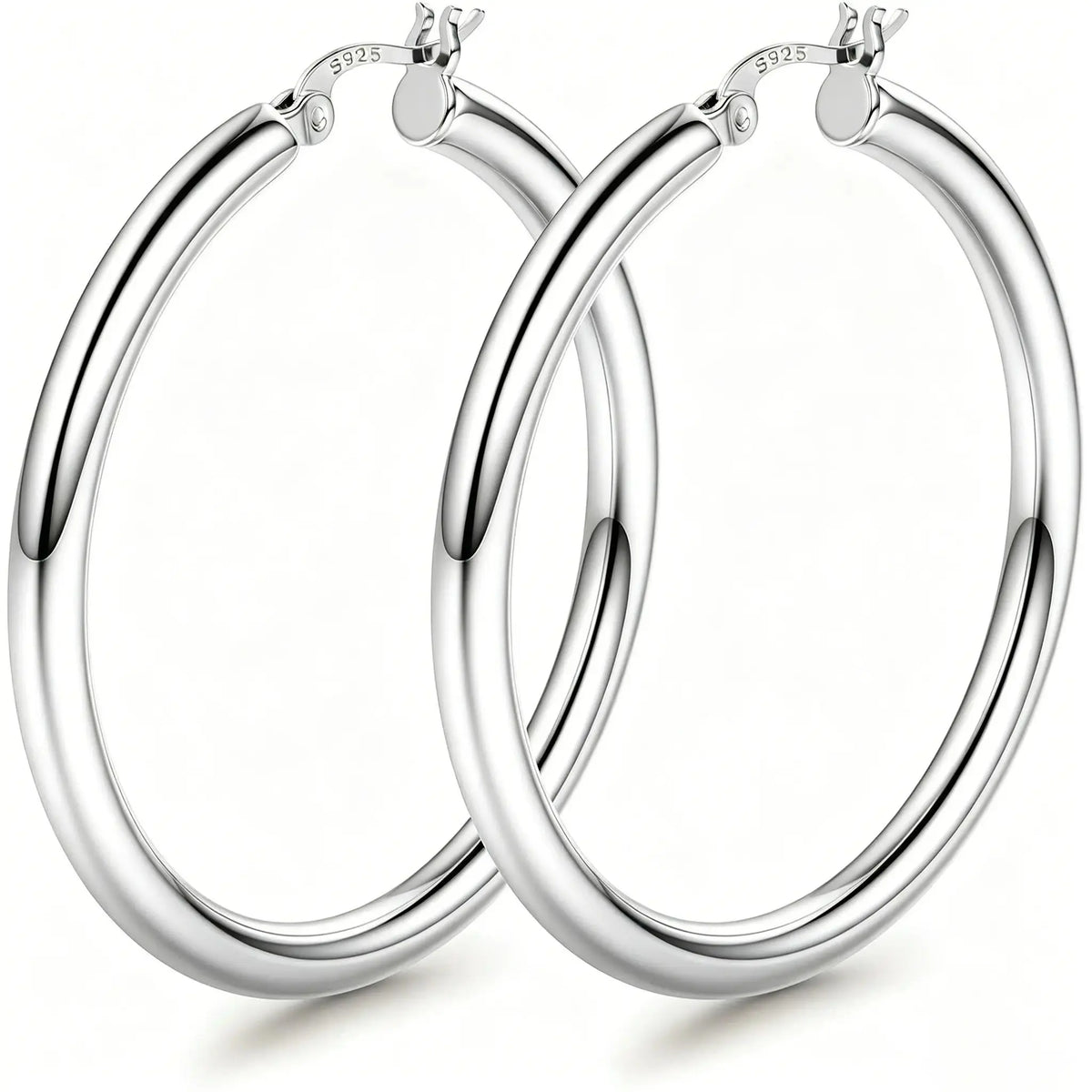 14K Chunky Gold Hoop Earrings for Women 925 Sterling Silver Post Hollow Tube Hoops Earrings 4Mm Thick Hoop Earrings Hypoallergenic Lightweight Gold Big Large Hoop Earrings 25/30/40/50/60/70MM, Gold Jewelry, Accessories