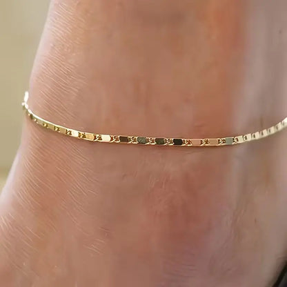 Women'S Unisex Geometric Sequin Ankle Chain - Polished, Elegant Everyday Fashion Accessory for Summer Casual Outings, Beach Wear, Suitable for Costume Jewelry Collections,Sohochic