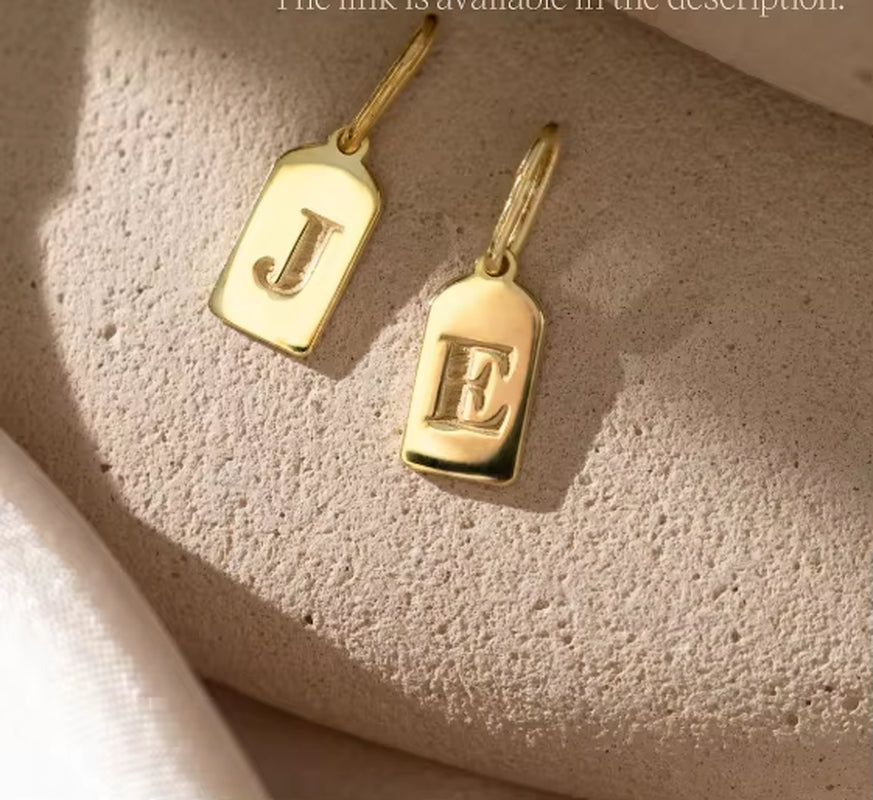 18K Gold Plated High Polished Initial Medal Ball Shaped Medal Initial Letter Disk Necklace Letter Medal Necklace Jewelry