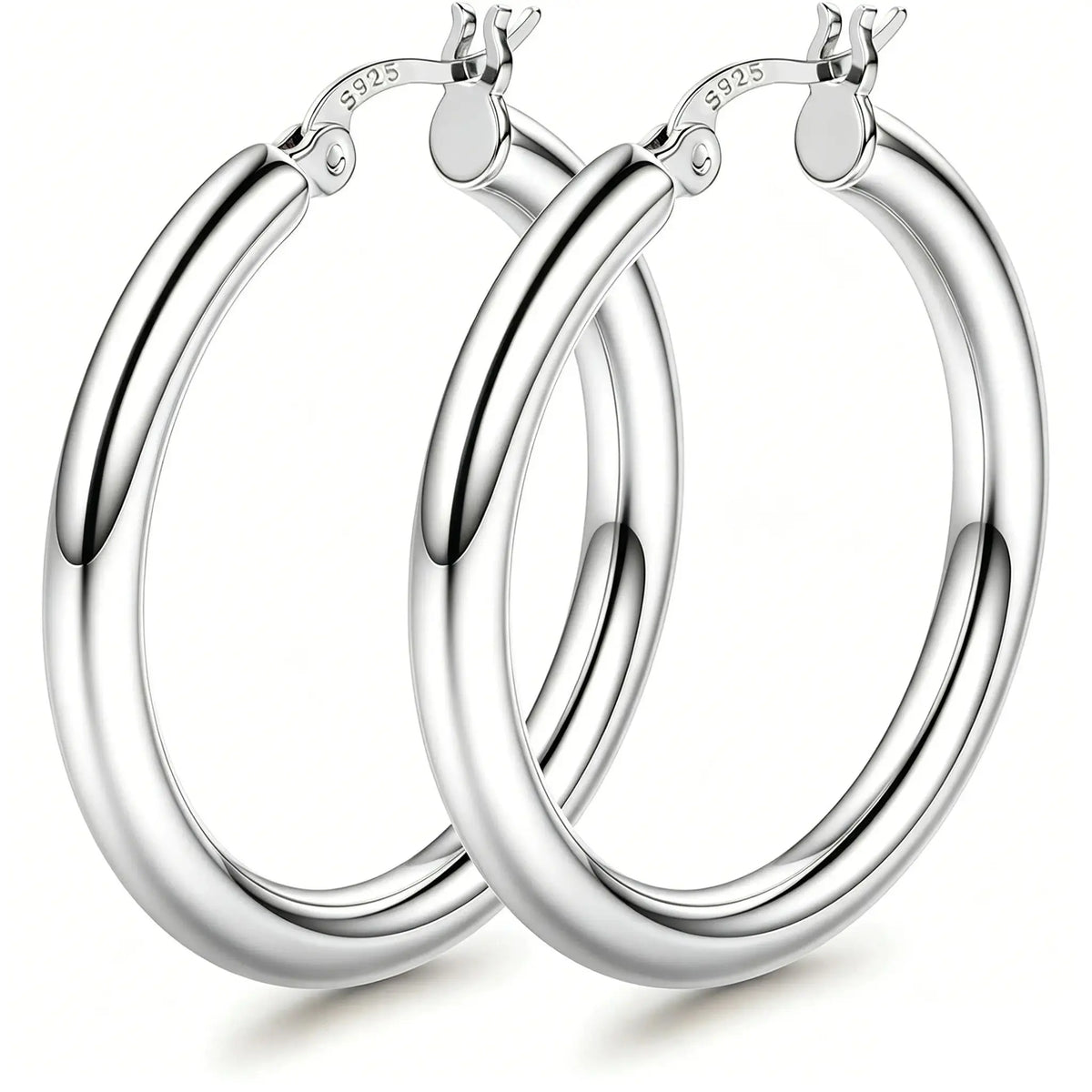 14K Chunky Gold Hoop Earrings for Women 925 Sterling Silver Post Hollow Tube Hoops Earrings 4Mm Thick Hoop Earrings Hypoallergenic Lightweight Gold Big Large Hoop Earrings 25/30/40/50/60/70MM, Gold Jewelry, Accessories