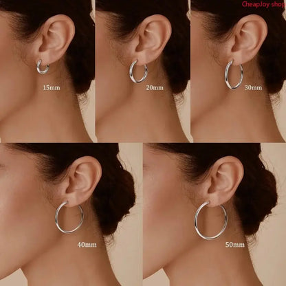14K Chunky Gold Hoop Earrings for Women 925 Sterling Silver Post Hollow Tube Hoops Earrings 4Mm Thick Hoop Earrings Hypoallergenic Lightweight Gold Big Large Hoop Earrings 25/30/40/50/60/70MM, Gold Jewelry, Accessories