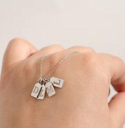 18K Gold Plated High Polished Initial Medal Ball Shaped Medal Initial Letter Disk Necklace Letter Medal Necklace Jewelry