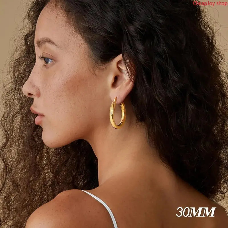 14K Chunky Gold Hoop Earrings for Women 925 Sterling Silver Post Hollow Tube Hoops Earrings 4Mm Thick Hoop Earrings Hypoallergenic Lightweight Gold Big Large Hoop Earrings 25/30/40/50/60/70MM, Gold Jewelry, Accessories