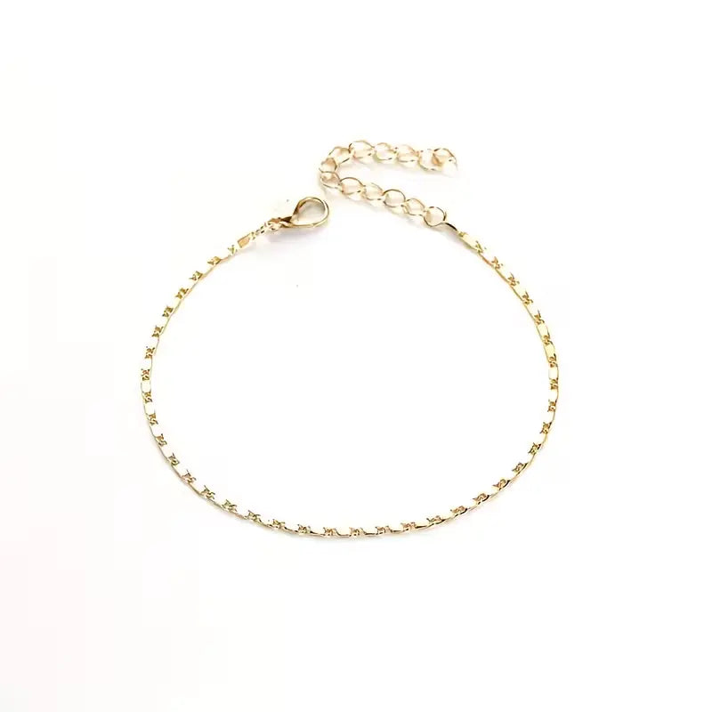 Women'S Unisex Geometric Sequin Ankle Chain - Polished, Elegant Everyday Fashion Accessory for Summer Casual Outings, Beach Wear, Suitable for Costume Jewelry Collections,Sohochic