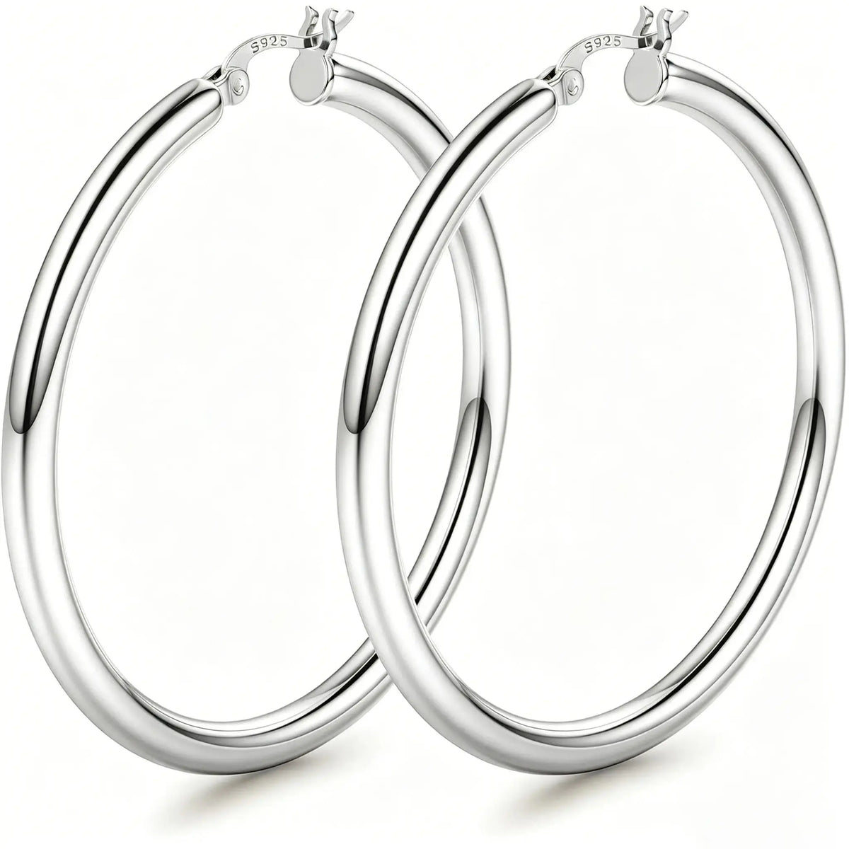 14K Chunky Gold Hoop Earrings for Women 925 Sterling Silver Post Hollow Tube Hoops Earrings 4Mm Thick Hoop Earrings Hypoallergenic Lightweight Gold Big Large Hoop Earrings 25/30/40/50/60/70MM, Gold Jewelry, Accessories
